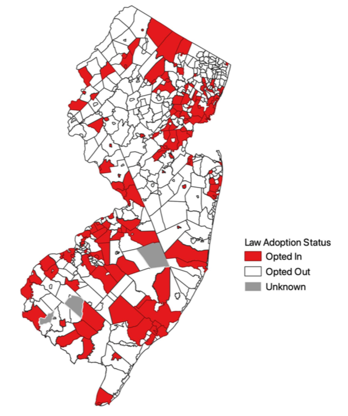 Figure 1 NJ Municipalities by Lawa Adoption Staturs